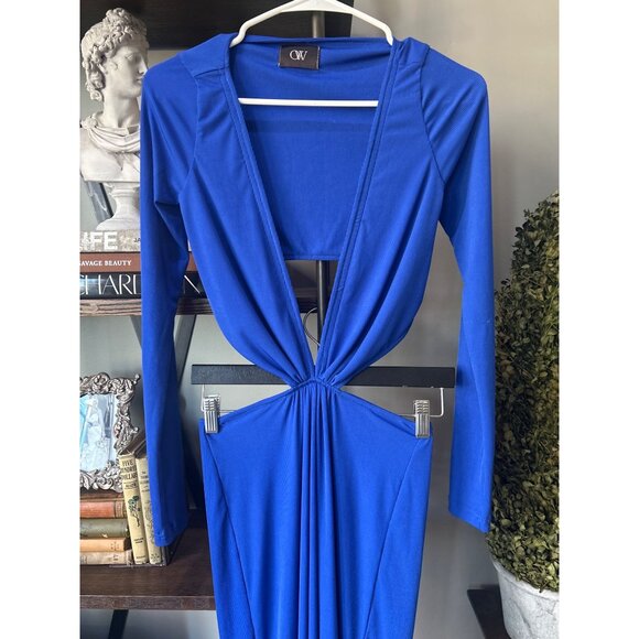 OW Collection Midnight Maxi Dress Dark Blue Womens Size Small - Picture 7 of 13